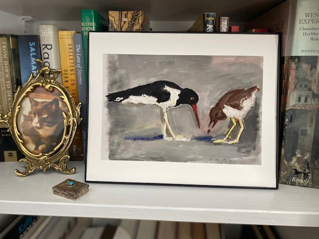 Framed mock up of Shore Birds print by Chauncey Art Collective.