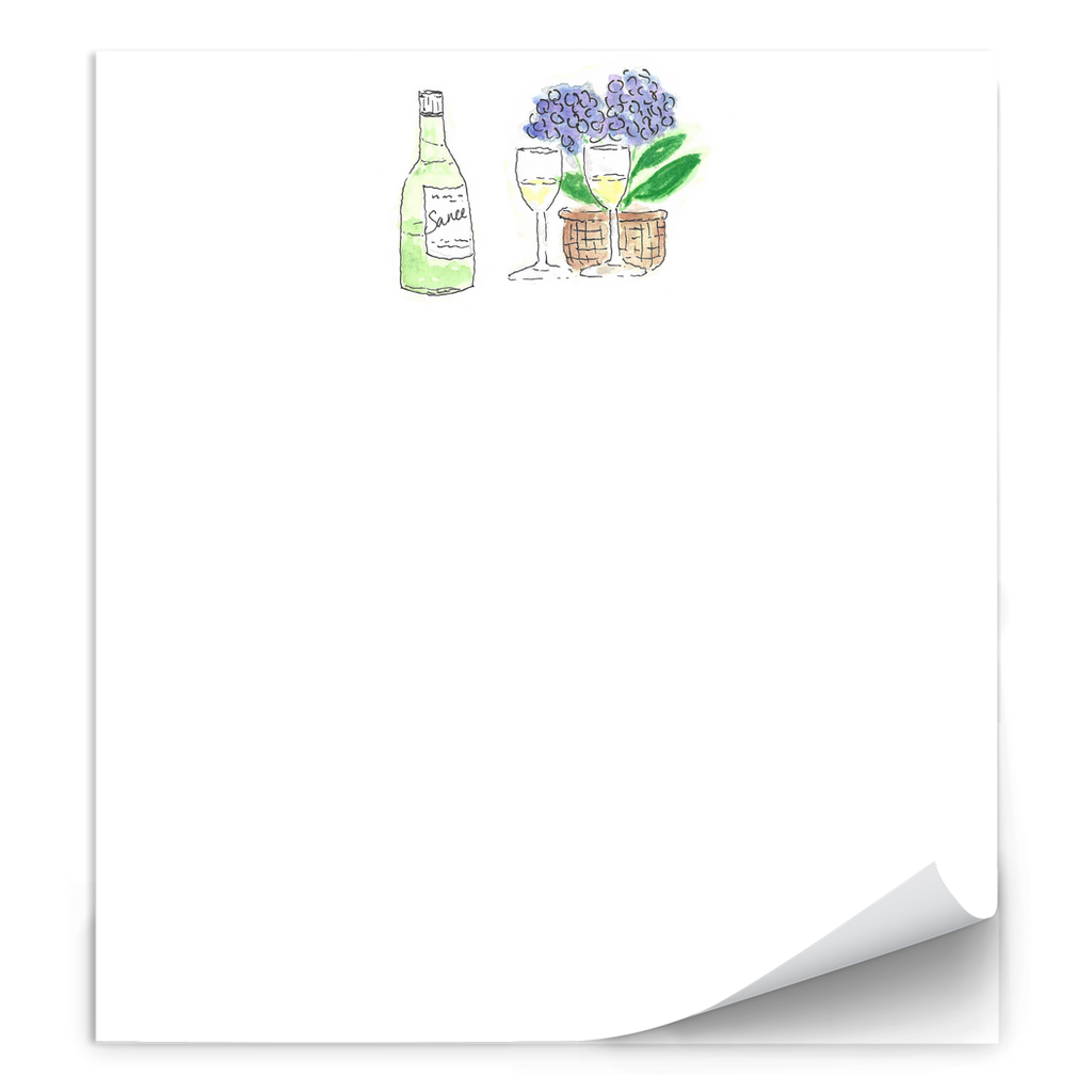 Notepad with a Cheers to you for being organized design, featuring watercolor art by Heidi Chauncey Vorwerk. Notepad by Chauncey Art Collective.