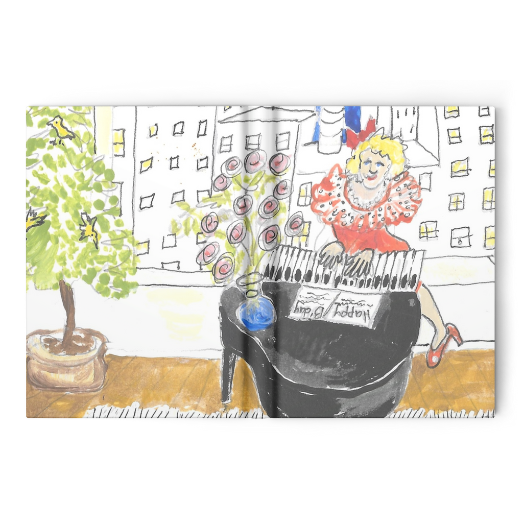 All That Jazz journal featuring colorful and celebratory party artwork, reproduced from an original acrylic painting by Janet Lee Chauncey. Journal by Chauncey Art Collective.
