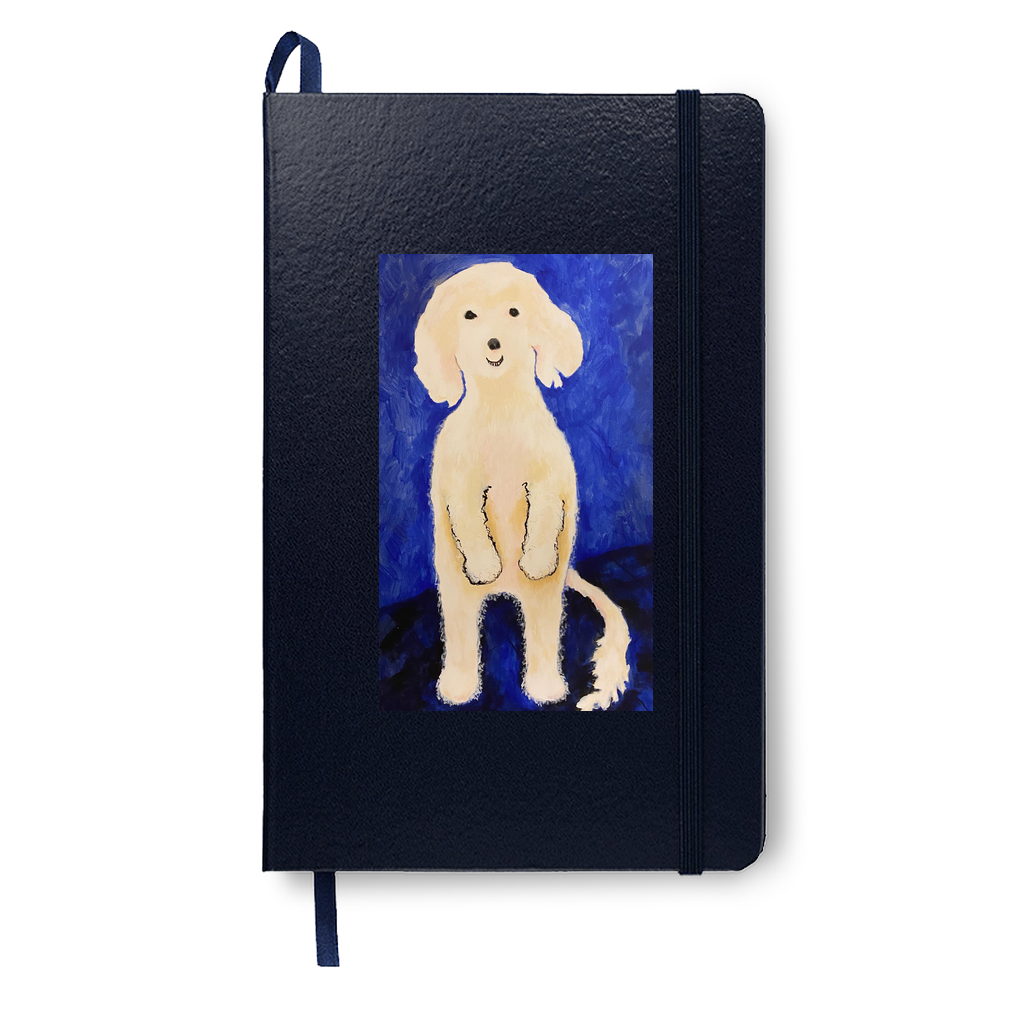Mock up of the journal printed on navy. The image really goes well with this color.