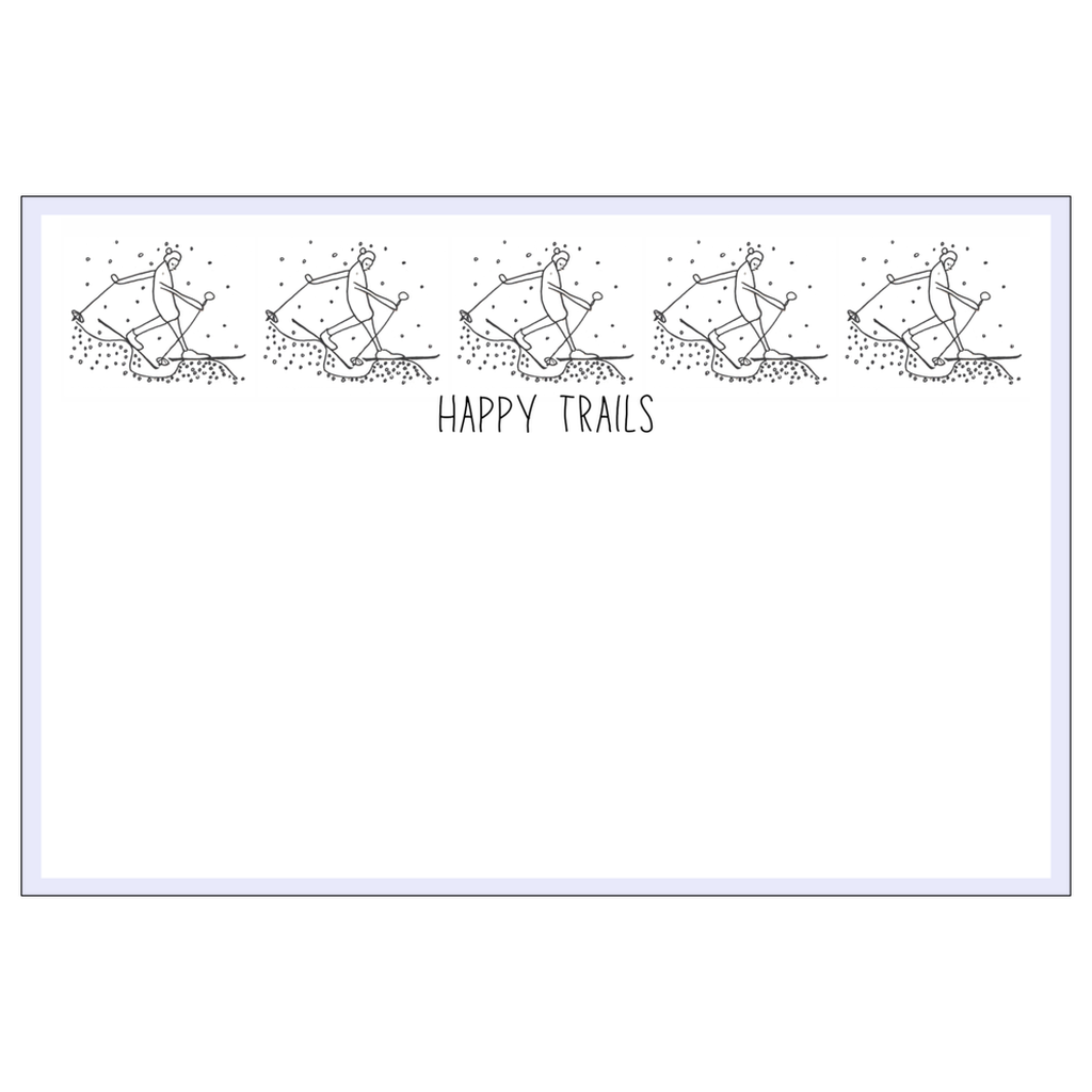 Illustration in ink of a cross country skier reproduction of original artwork by Janet Lee Chauncey
