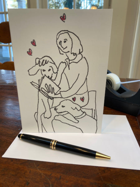Front of the Love card On Being Idolized with its envelope.