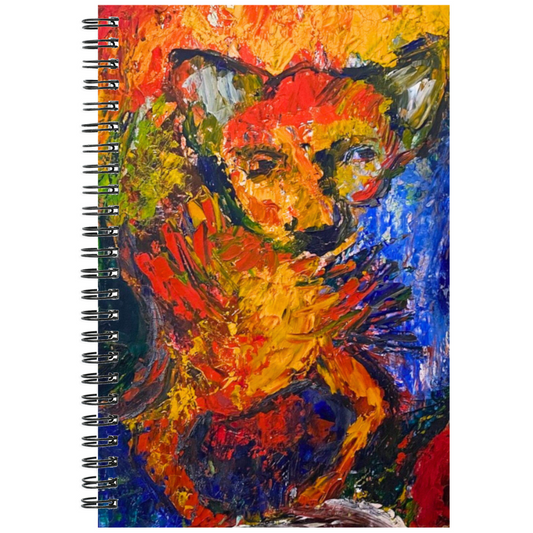 The vibrant colors used depict the true character of the subject. This spunky little chihuahua, Pepito is all aflame in yellow, ochre, orange, green and blue. Spunky and sturdy on his bowed legs, this portrait is spot on.